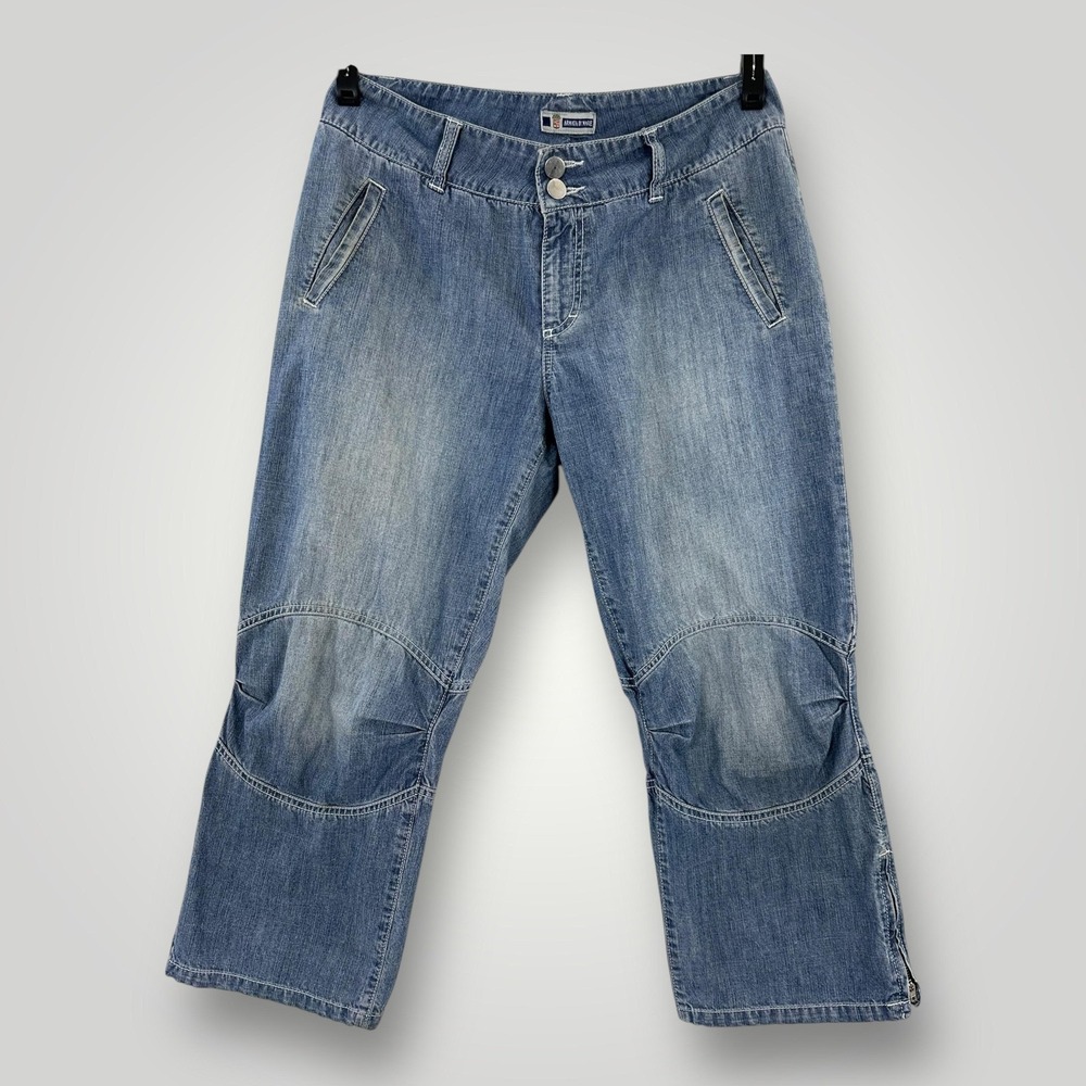 Armata Di Mare Jeans Womans 31x23.5 Blue Denim Capri Ankle Zip Made In Italy